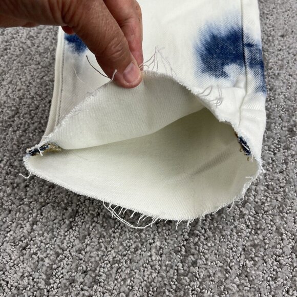 Pacsun Jeans 29x28 High Rise Relaxed Fit Bleach Stained Wash Snowflake Raw Hem - Picture 6 of 11